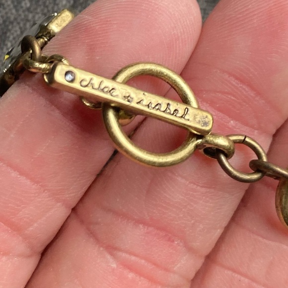 Chloe & Isabell bracelet in gold tones and clear rhinestones with toggle clasp. - Picture 7 of 9